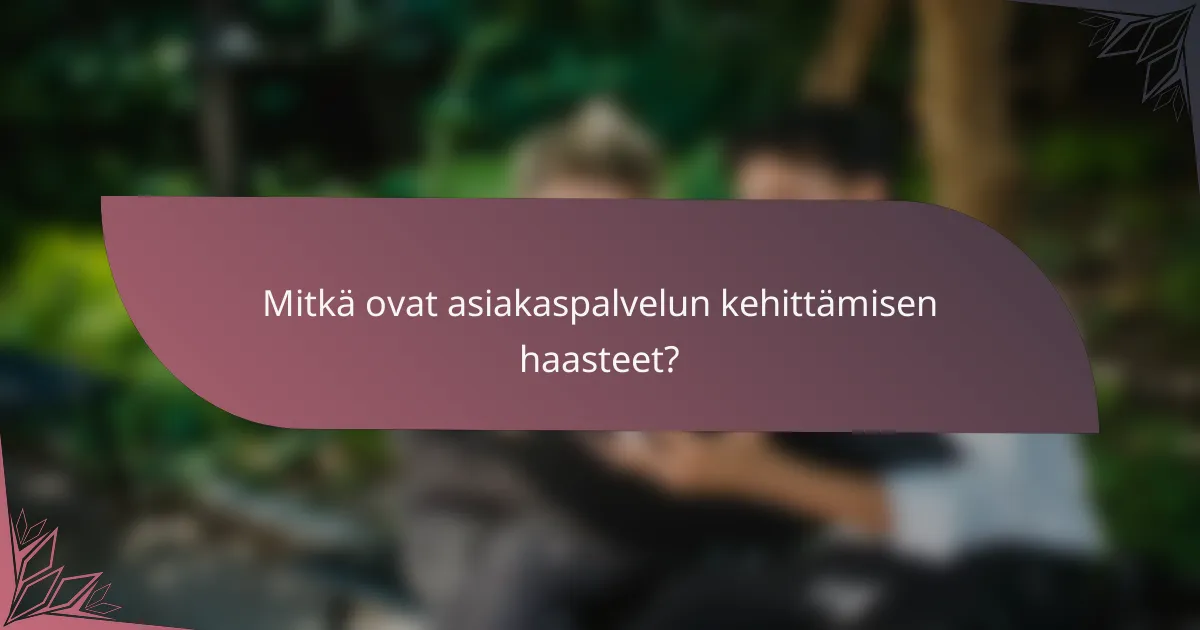Mitkä ovat asiakaspalvelun kehittämisen haasteet?