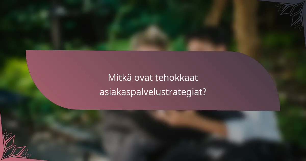 Mitkä ovat tehokkaat asiakaspalvelustrategiat?